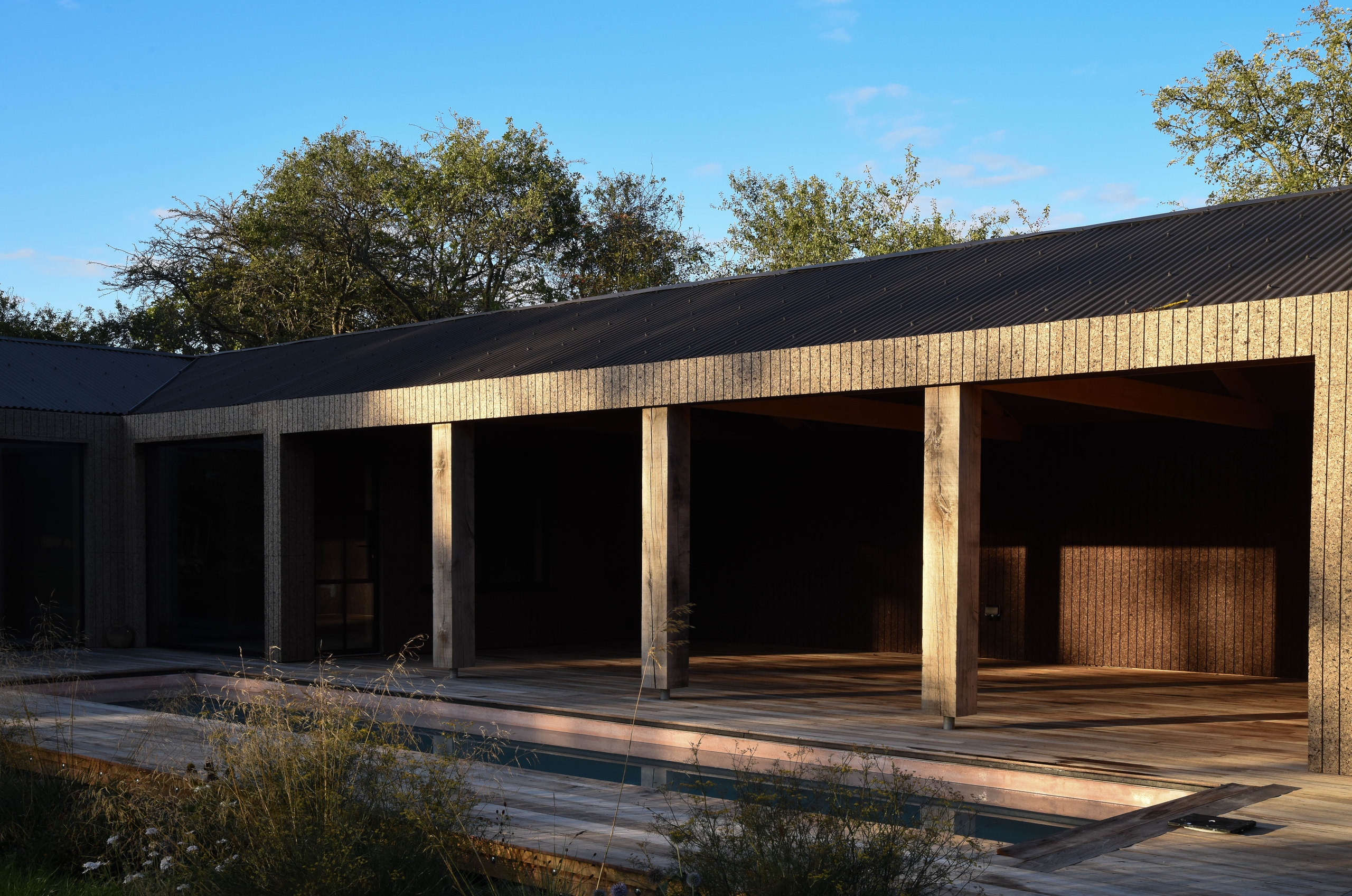 Wide view of the College Farm studio exterior
